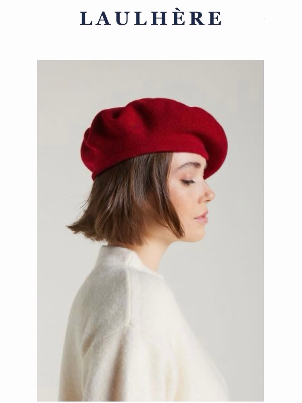 NWT Pierre Laulhere Vintage Paris 10 Red Wool French Beret Carmine